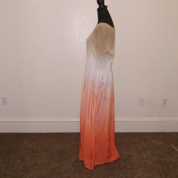 Salmon Peachy Pink Colorshift maxi dress - Picture 6 of 8